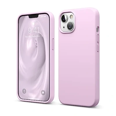 Afbeelding van elago Beschermhoes van vloeibare silicone, compatibel met iPhone 13, 6,1 inch, hoes premium rondom bescherming, schokbestendige 3 structuren, zachte microvezel, voorkomt krassen