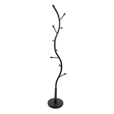 Afbeelding van Versa Swindon Minimalistische kapstok met 9 haken voor kleding of tassen, afmetingen (H x B B) 185 32 cm, metaal, zwart