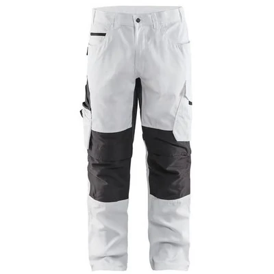 Image de Pantalon peintre stretch blanc/gris foncé