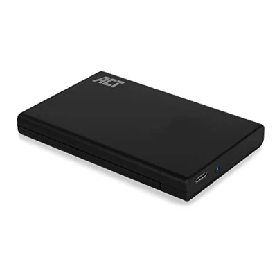 Afbeelding van ACT AC1225 2.5&quot; SATA Harde Schijf Behuizing Schroefloos USB C 3.2 Gen2 10Gbps Zwart
