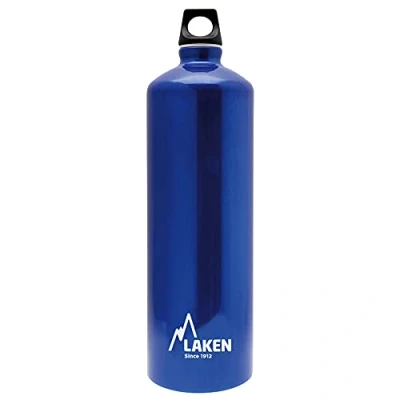 Afbeelding van Laken Futura aluminium drinkfles smalle opening schroefdeksel met lus 1,5 L, blauw