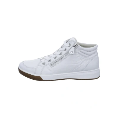 Afbeelding van Ara 1244499 VeterlaarzenHoge sneakersDames veterschoenenHalf hoge schoenen Kleur: Wit/beige Maat: 37.5
