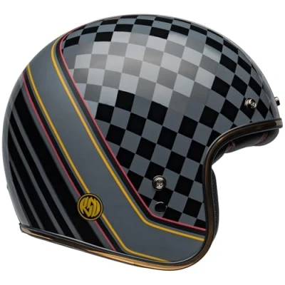 Afbeelding van Bell Custom 500 Matte Gloss Black Gold Open Face Helmet L Maat Helm