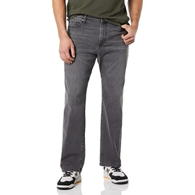 Image de Amazon Essentials Jean bootcut coupe droite pour homme, gris délavé, 88,9 x 73,7 cm (l L)
