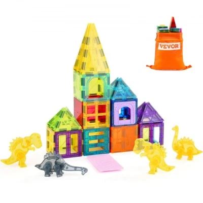 Image de VEVOR Blocs de construction magnétiques pour enfants avec 4 dinosaures 56 PCS