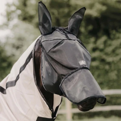 Afbeelding van Kentucky Vliegenmasker Classic met Oren en Neus Zwart Full