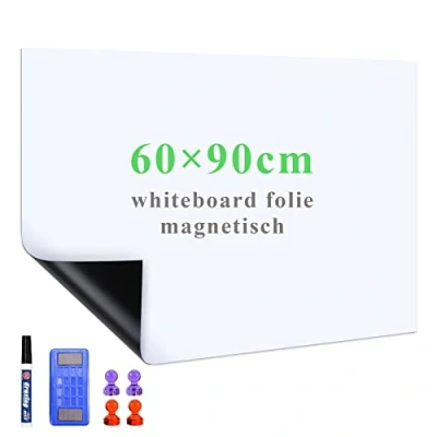 Afbeelding van Lyzzxi Magnetisch Whiteboard Folie, 60*90cm Zelfklevend Weekplanner Paper, Dry Erase Boards inclusief Marker en Wisser, Muursticker voor Gladde Oppervlakken op School, Kantoor, Thuis