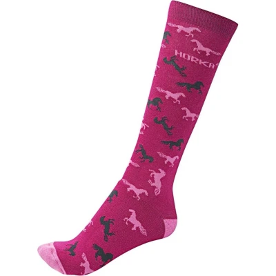 Afbeelding van Horka Sokken Riding Horses Fuchsia S