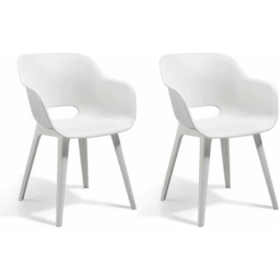 Afbeelding van Keter Akola Tuinstoelen 2 stuks 56,5x55x80cm Wit