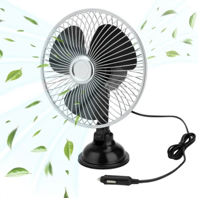 Afbeelding van Cheqo Ventilator voor Auto en Vrachtwagen Autoventilator 24V Metalen 20cm Dashboard Zuignap Bevestiging Sigarettenaansteker Aanslu