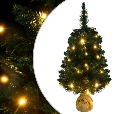 Afbeelding van Kunstkerstboom Met Verlichting En Standaard 60 Cm Pvc Groen