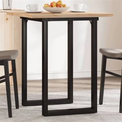 Image de vidaXL Table à manger cadre en O 60x60x75,5cm bois de pin massif acier3282736