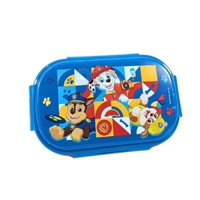 Afbeelding van My sweety pop Broodtrommel voor jongens lunchbox kind kleuterschool school vakantie maaltijd 21 cm bestek lepel cadeau idee BPA vrij Paw Patrol rood/blauw