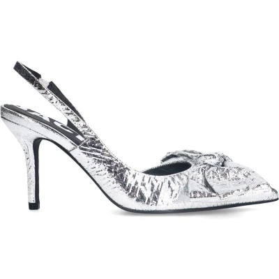 Afbeelding van Sacha Dames Zilveren glitter slingback pumps Maat 39