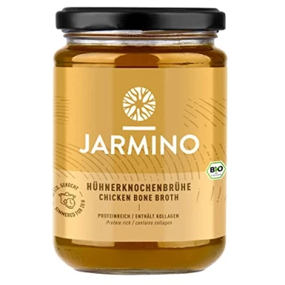 Afbeelding van Biologische bottenbouillon rijk aan kippeneiwitten &amp; 28 g natuurlijke eiwitten per glas 12 x 350 ml beenderbrood geschikt voor ketogene voeding en koolhydraatarm dieet 20 uur bevat collageen