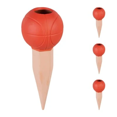 Afbeelding van Relaxdays waterdruppelaar keramiek set van 4 basketbal druppelsysteem voor petfles