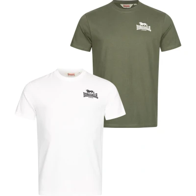 Afbeelding van Lonsdale T Shirt Blairmore normale Passform Doppelpack Green/White L