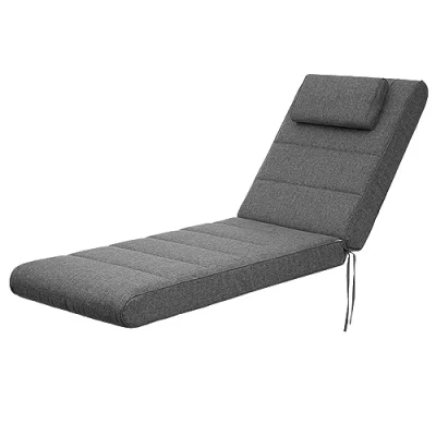 Afbeelding van HOBBYGARDEN Zitkussen Voor buiten/binnen tuinmeubelen stoel of ligstoel 204 x 60 10 cm Antraciet