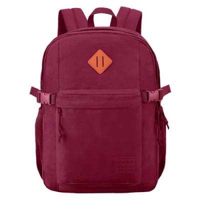 Afbeelding van SUPACOOL Lichtgewicht casual rugzak voor mannen en vrouwen, reistas, grote jongens meisjes, kinderrugzak, laptopvak (bordeauxrood)