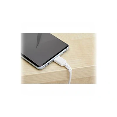 Image de StarTech.com Câble de Chargement 2m USB A vers C Cordon 2.0 à Charge/Synchronisation Rapides Gaine TPE en Fibre Aramide M/M 3A Blanc Samsung S10/iPad Pro/Pixel (RUSB2AC2MW) (M) droit pour 24 pin droi