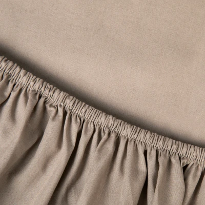 Afbeelding van Kayori Shizu perkal hoeslaken taupe 160/210 (Kleur: Taupe)