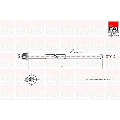 Afbeelding van FAI AutoParts B2111 Cilinderkopbouten 10