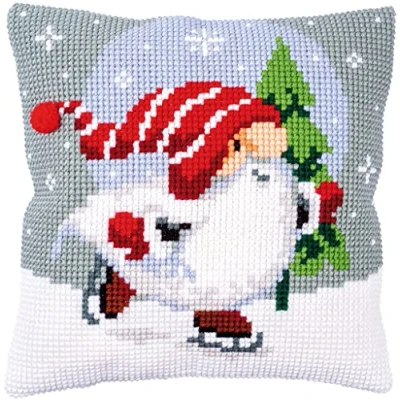 Afbeelding van Borduurpakket Kerstkabouter op ijs kussen Vervaco