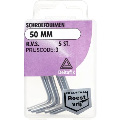 Afbeelding van Schroefduimen 50mm rvs 5st Deltafix