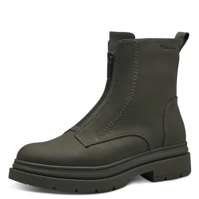 Afbeelding van Tamaris Online Exclusive Enkellaarsjes met plateauzool, Dames, Maat: 40, Olive Kunststof