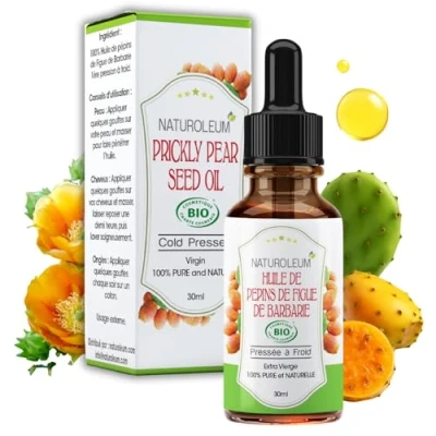 Image de MEILLEURE HUILE ANTI AGE DE PÉPINS FIGUE BARBARIE 100% BIO, Pure et Naturelle, Pressée à Froid, Extra Vierge Soin Nourrissant pour la Peau, Visage, Cheveux. Vegan (Figue 30ml)