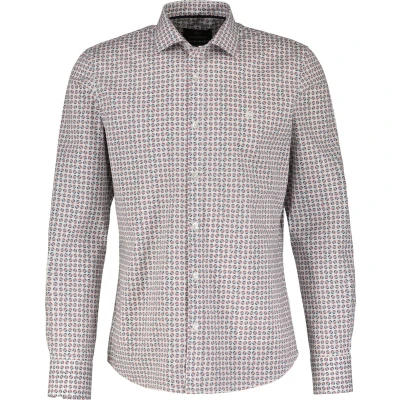 Afbeelding van Lerros Overhemd Met Print 2481361 325 Light Garnet Mannen Maat 3XL
