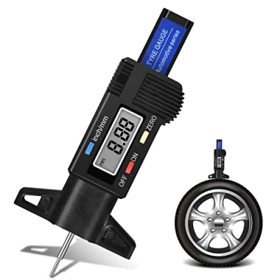 Afbeelding van Cozlly Digitale dieptemeter met lcd display, bandendieptemeting van 0 25 mm, voor auto&#039;s, bestelwagens, vrachtwagens, fietsen, motorfietsen