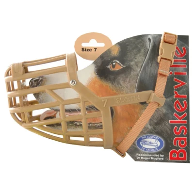 Afbeelding van Baskerville Classic Basket Muzzle Lichtbruin Hondenopvoeding Nr 7