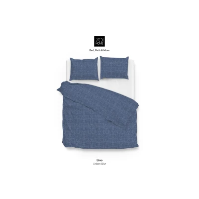 Afbeelding van Heckett &amp; Lane Heckett&amp;Lane Dekbedovertrek Lino UrbanBlue 200x200 Blauw