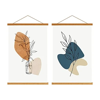 Afbeelding van Sanauto A2 posterlijst, magnetisch, hout, poster, ophanging, lijst, foto&#039;s, fotolijst, 42 x 30 59 cm (42 cm, teak, 2 verpakkingen)