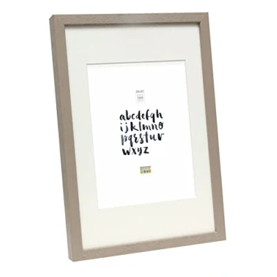 Afbeelding van Deknudt Frames Fotolijst taupe met passe partout 13x18 / 18x24 cm