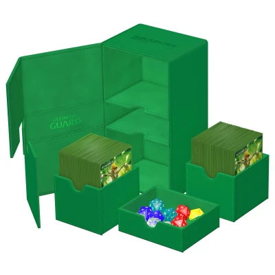 Afbeelding van Ultimate Guard Twin Flip&#039;n&#039;Tray 200+ Xenoskin Green Card Boxes