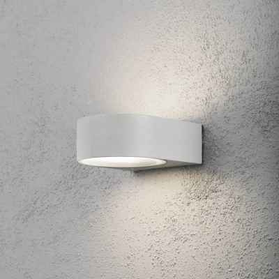 Afbeelding van Konstsmide Teramo Wandlamp schijf flush 230V E27 grijs