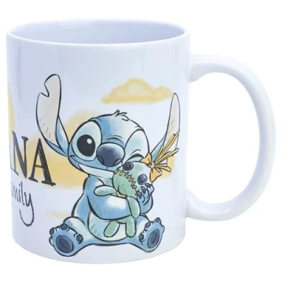 Afbeelding van mok van lilo en stitch Ohana in gift box, Beker stitch, Drink beker,