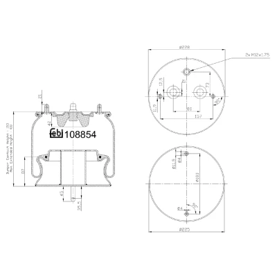 Afbeelding van FEBI BILSTEIN 108854 Veerbalg, luchtvering SCANIA: P,G,R,T series