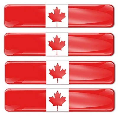 Afbeelding van Biomar Labs® 4 x 3D slang, zelfklevend, nationale stickers, Canadese vlaggen, Canada, F 3