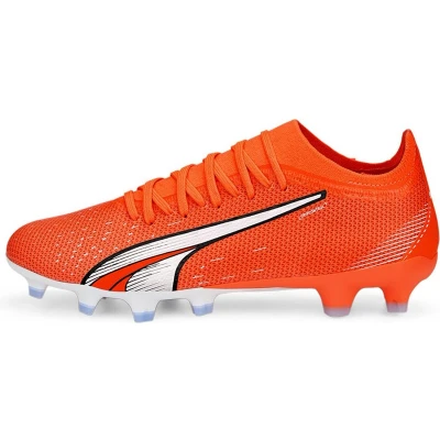 Afbeelding van Puma Ultra Match FG/AG Voetbalschoenen met kunststof noppen, Dames, Maat: 38, orange/white/blue glimmer Kunststof/ textiel