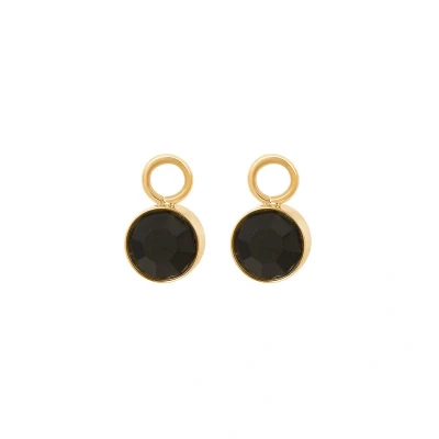 Afbeelding van Stone Black Diamond iXXXi Hoop Charms Gold