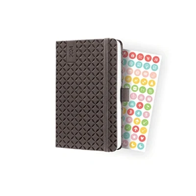 Afbeelding van Sigel agenda 2024 Jolie Flair A6 hardcover 7 dagen / 2 pagina&#039;s coffee brown SI J4122