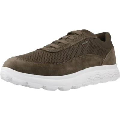 Afbeelding van Geox Spherica Sportliche Sneakers laag, Heren, Maat: 40, Military Leer en textiel