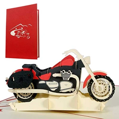Afbeelding van Diese Klappkarten 3D motorfiets verjaardagskaart, perfect om cadeau te geven voor elke gelegenheid motorliefhebbers: motorrijbewijs, Vaderdag, T17