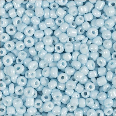 Afbeelding van Rocailles, lichtblauw, d 3 mm, afm 8/0 , gatgrootte 0,6 1,0 25 gr/ 1 doos