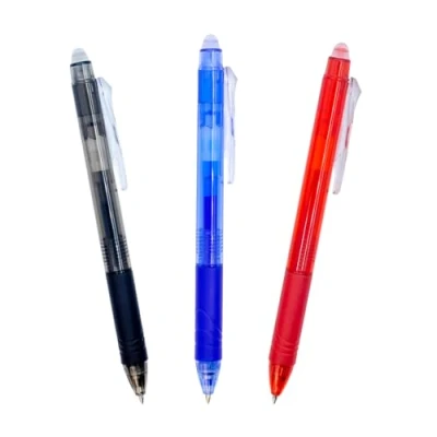 Afbeelding van Raylu Paper® Set van 3 uitwisbare pennen met hybride gelinkt, kleuren blauw rood zwart, contour: 0,7 mm (3 kleuren)