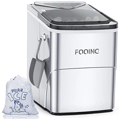 Afbeelding van IJsblokjesmachine, ijsblokjesmachine met zelfreinigende functie, 15 kg/24 uur, 9 ijsblokjes in slechts 6 minuten. Stille werking, Ice Cube Maker, voor gebruik