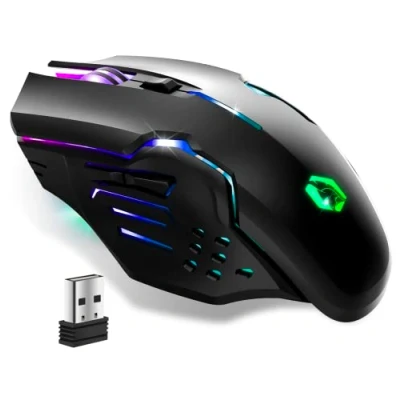 Image de EMPIRE GAMING RF903 Souris Gamer sans Fil Wireless 2,4GHz Rechargeable Rétroéclairage LED RGB Ergonomique 4800 DPI 500Hz PS4, PS5, XboxOne/Series, PC et Mac Noir